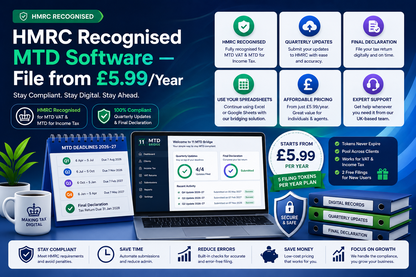 HMRC Recognised MTD Software — File from £5.99/Year